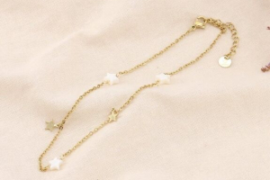 lilas de seine chaine cheville blanc etoile 3182